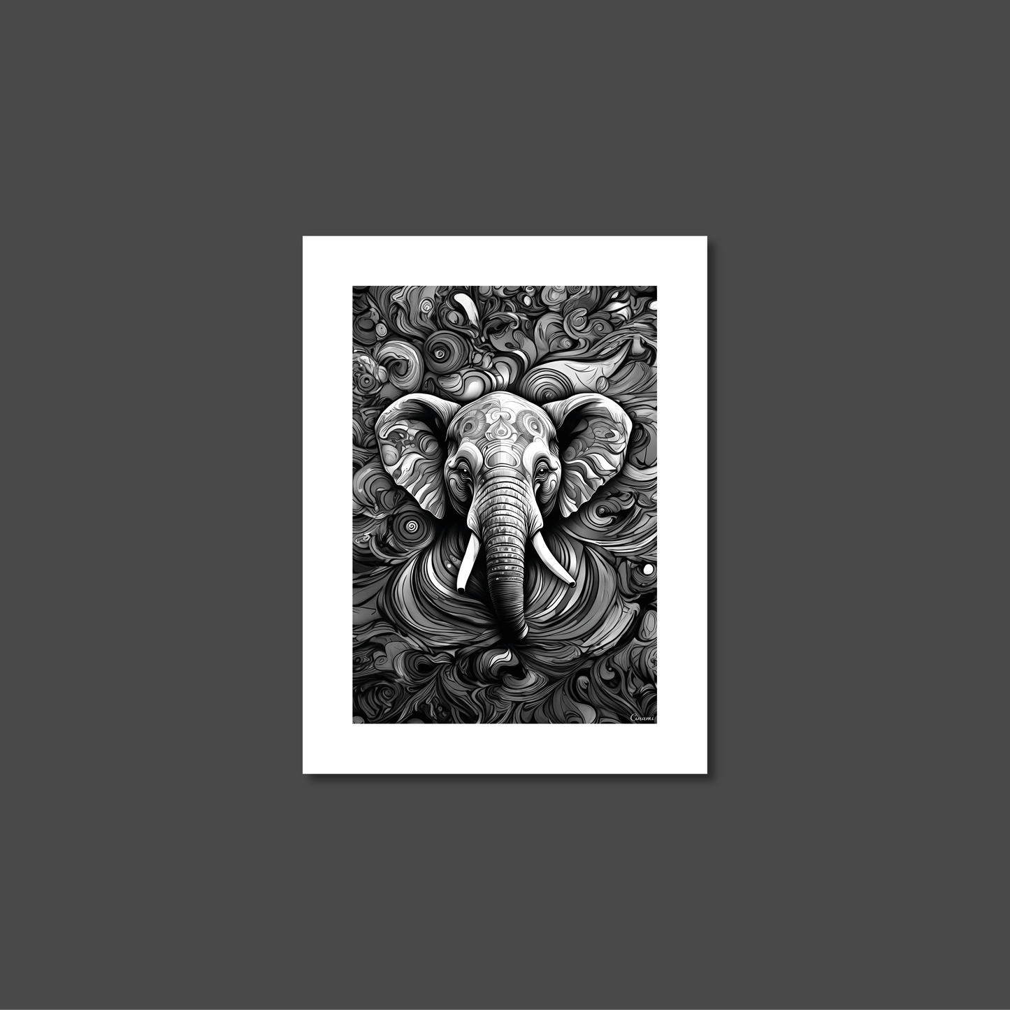 ABSTRACT ELEPHANT **UNFRAMED ART PRINT**