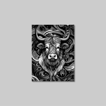 ABSTRACT HIGHLAND CATTLE **UNFRAMED ART PRINT**