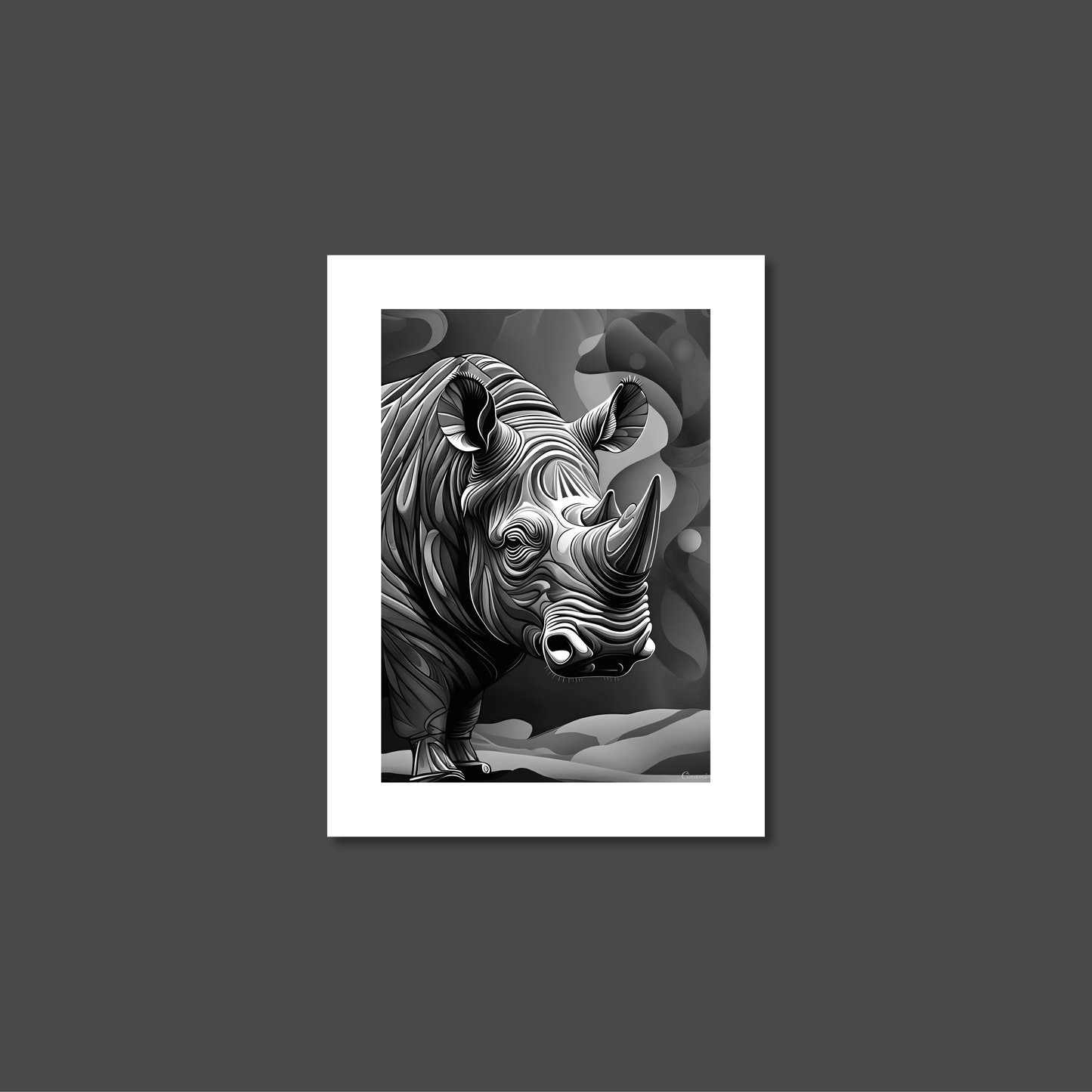 ABSTRACT RHINO **UNFRAMED ART PRINT**