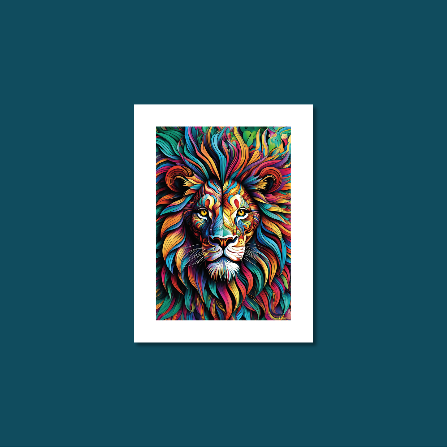 ABSTRACT LION **UNFRAMED ART PRINT**