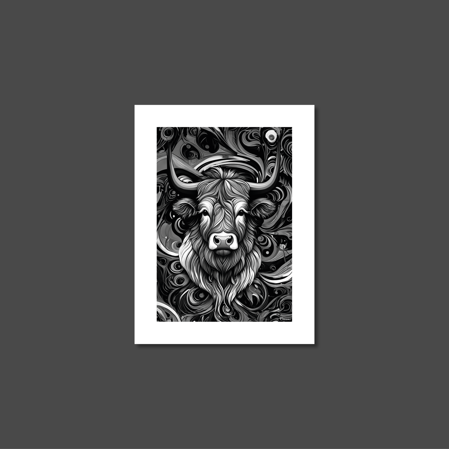 ABSTRACT HIGHLAND CATTLE **UNFRAMED ART PRINT**