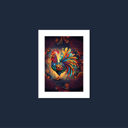 ABSTRACT COCKEREL **UNFRAMED ART PRINT**