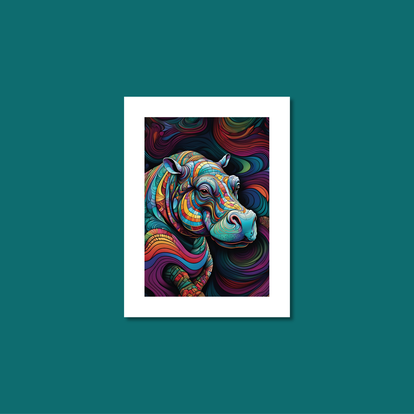 ABSTRACT HIPPO **UNFRAMED ART PRINT**