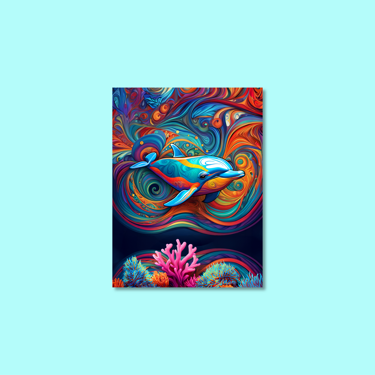 ABSTRACT DOLPHIN **UNFRAMED ART PRINT**