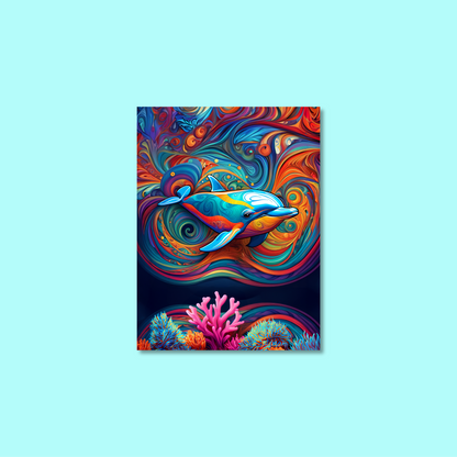 ABSTRACT DOLPHIN **UNFRAMED ART PRINT**