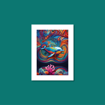 ABSTRACT DOLPHIN **UNFRAMED ART PRINT**