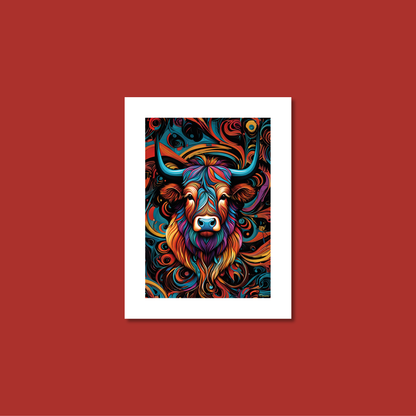 ABSTRACT HIGHLAND CATTLE **UNFRAMED ART PRINT**