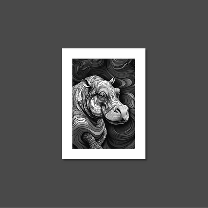 ABSTRACT HIPPO **UNFRAMED ART PRINT**