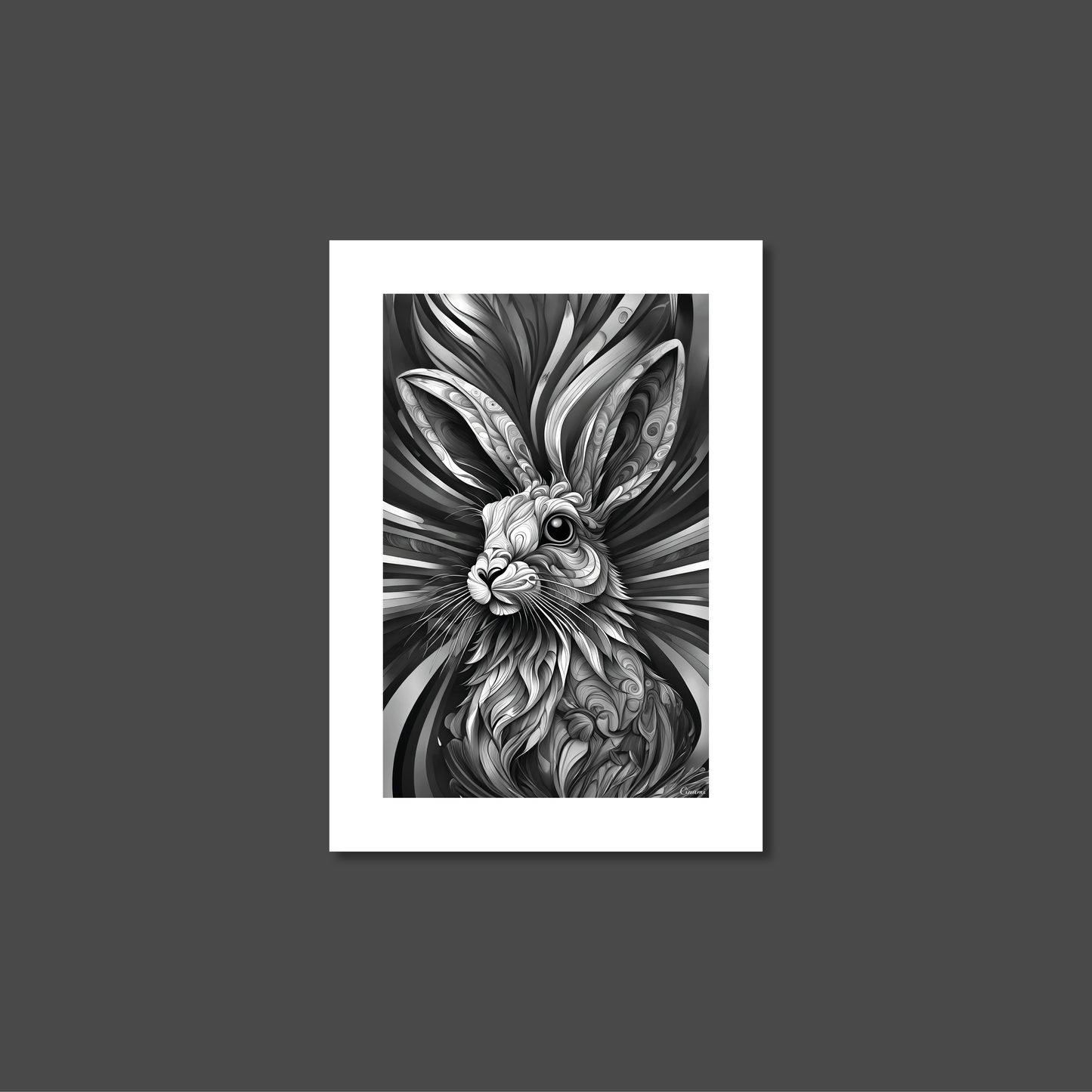 ABSTRACT RABBIT **UNFRAMED ART PRINT**