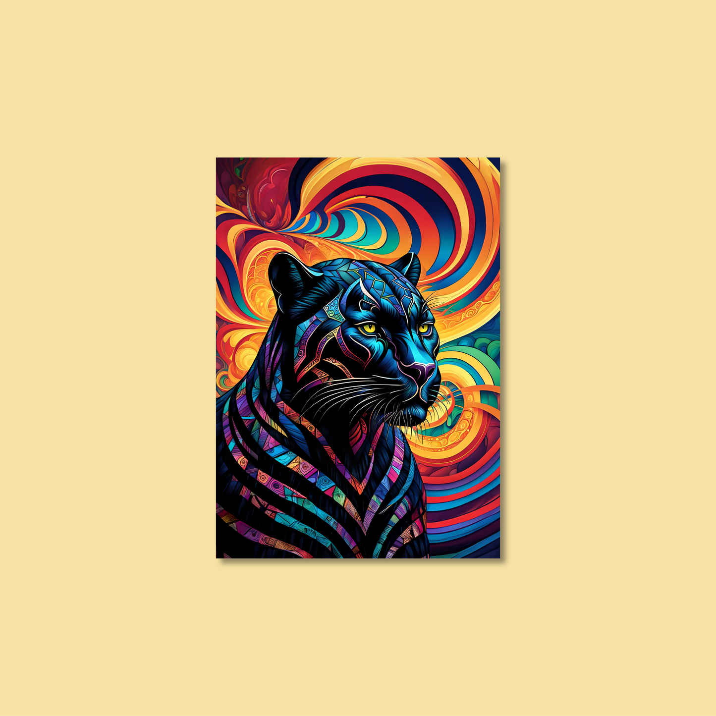 ABSTRACT BLACK PANTHER **UNFRAMED ART PRINT**