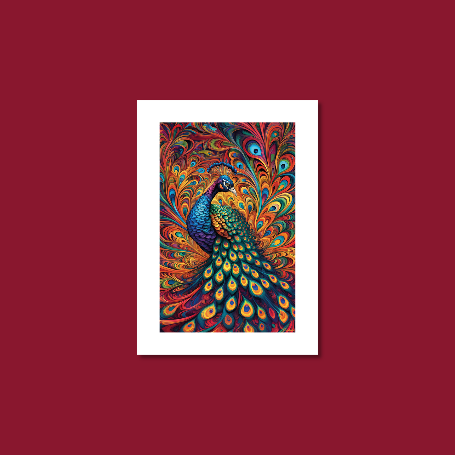 ABSTRACT PEACOCK **UNFRAMED ART PRINT**