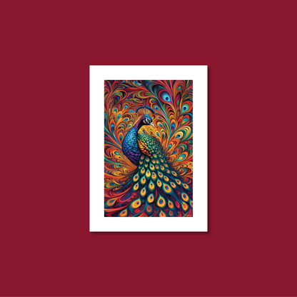 ABSTRACT PEACOCK **UNFRAMED ART PRINT**