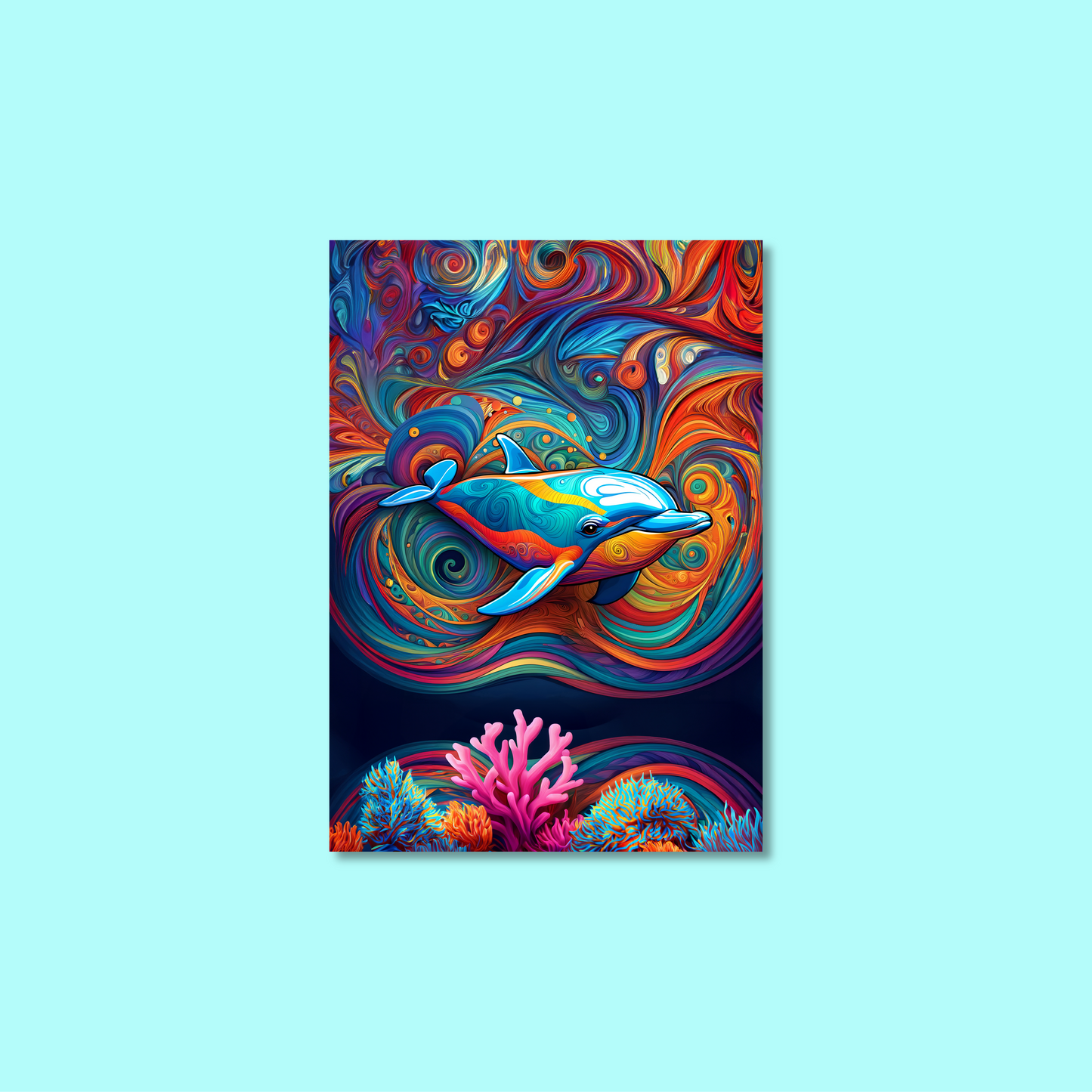 ABSTRACT DOLPHIN **UNFRAMED ART PRINT**