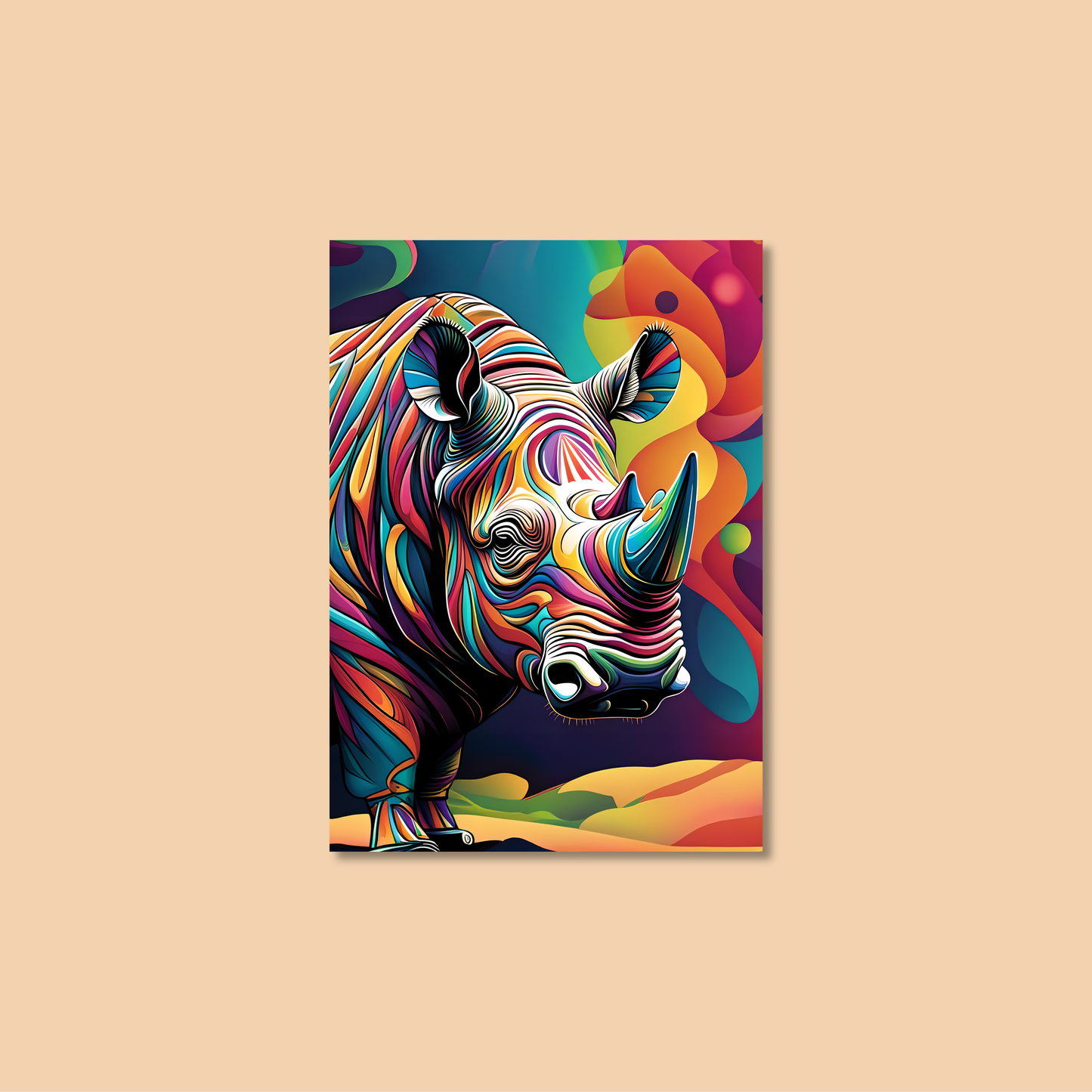 ABSTRACT RHINO **UNFRAMED ART PRINT**