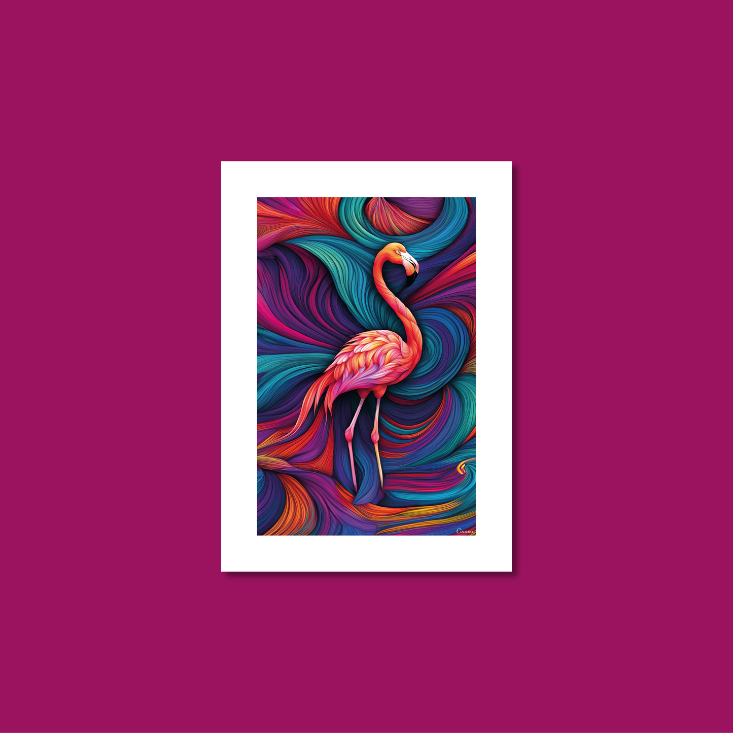ABSTRACT FLAMINGO **UNFRAMED ART PRINT**