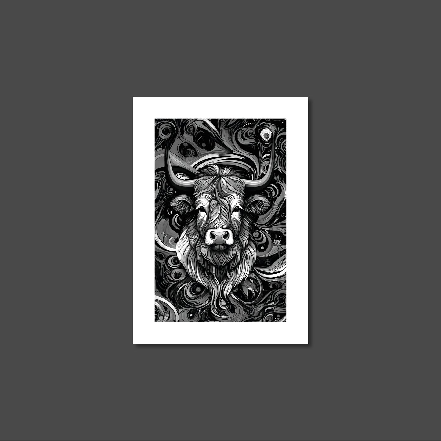 ABSTRACT HIGHLAND CATTLE **UNFRAMED ART PRINT**