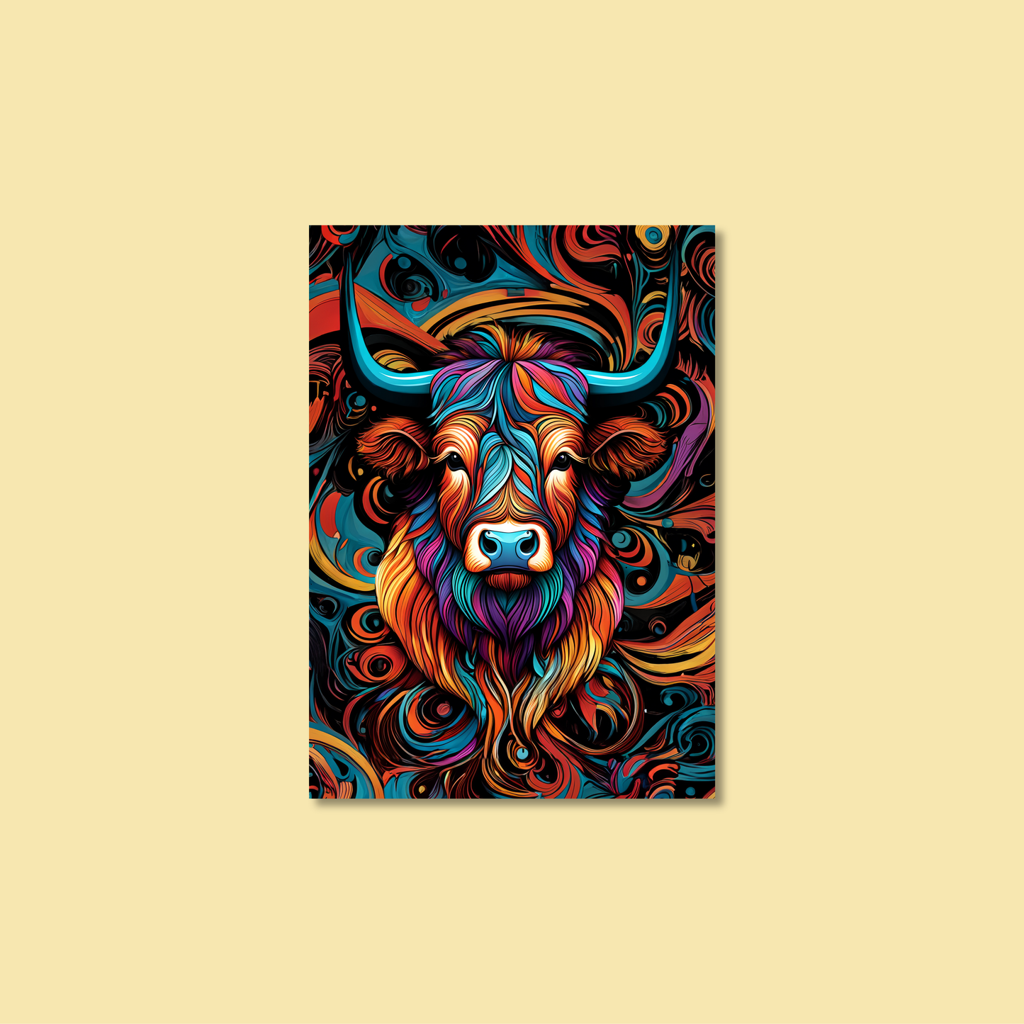 ABSTRACT HIGHLAND CATTLE **UNFRAMED ART PRINT**