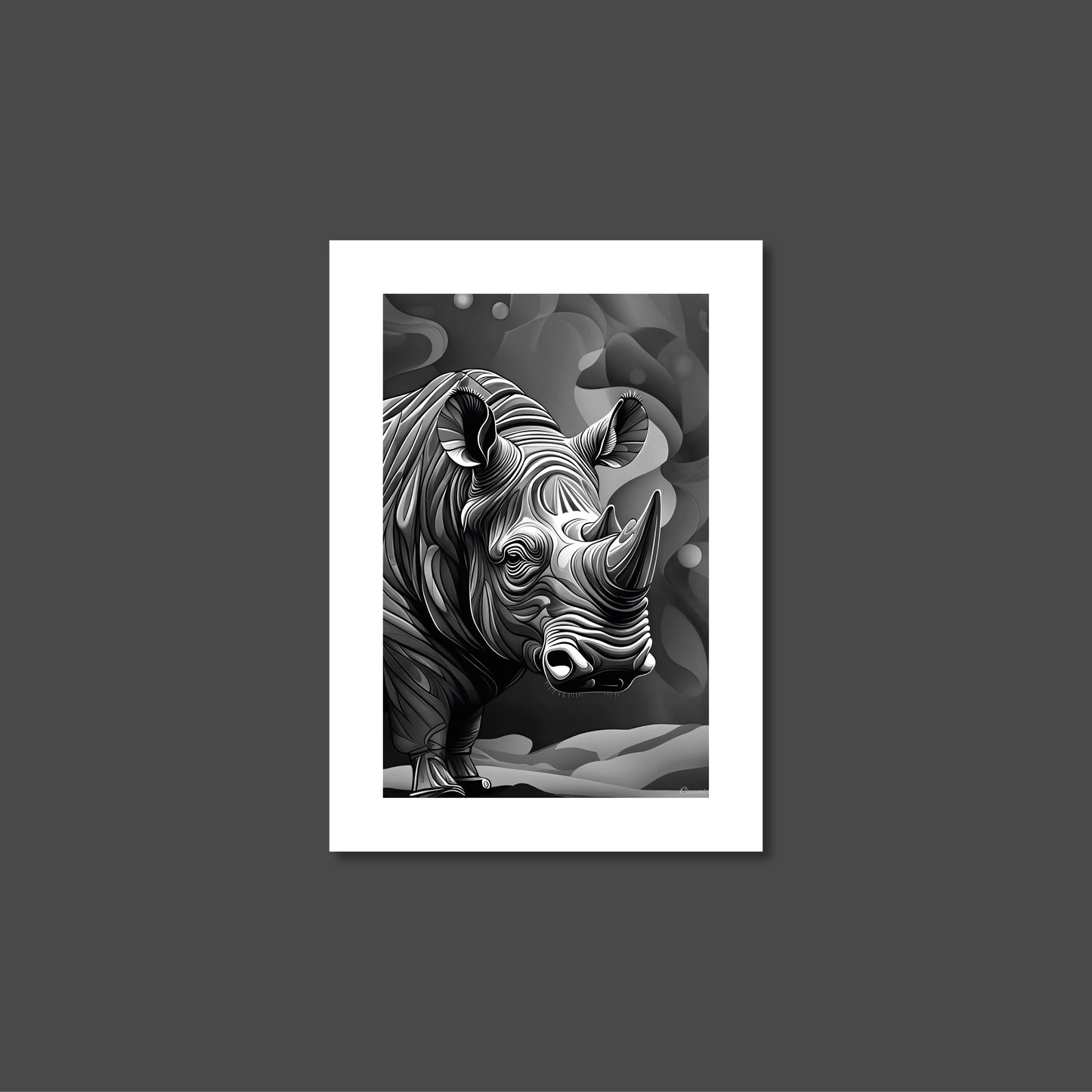 ABSTRACT RHINO **UNFRAMED ART PRINT**