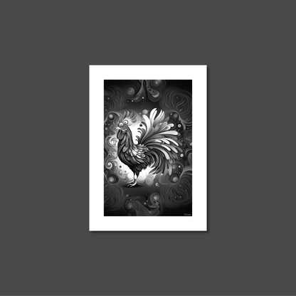 ABSTRACT COCKEREL **UNFRAMED ART PRINT**