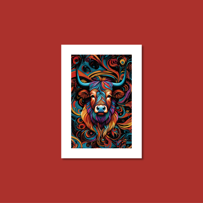 ABSTRACT HIGHLAND CATTLE **UNFRAMED ART PRINT**