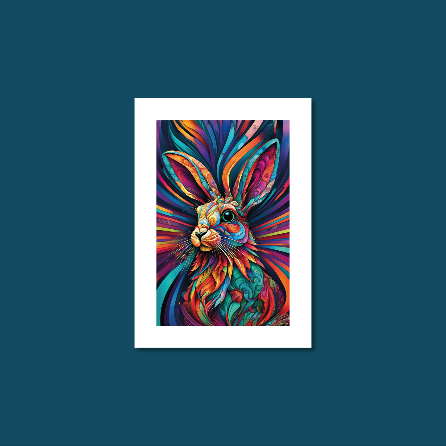 ABSTRACT RABBIT **UNFRAMED ART PRINT**