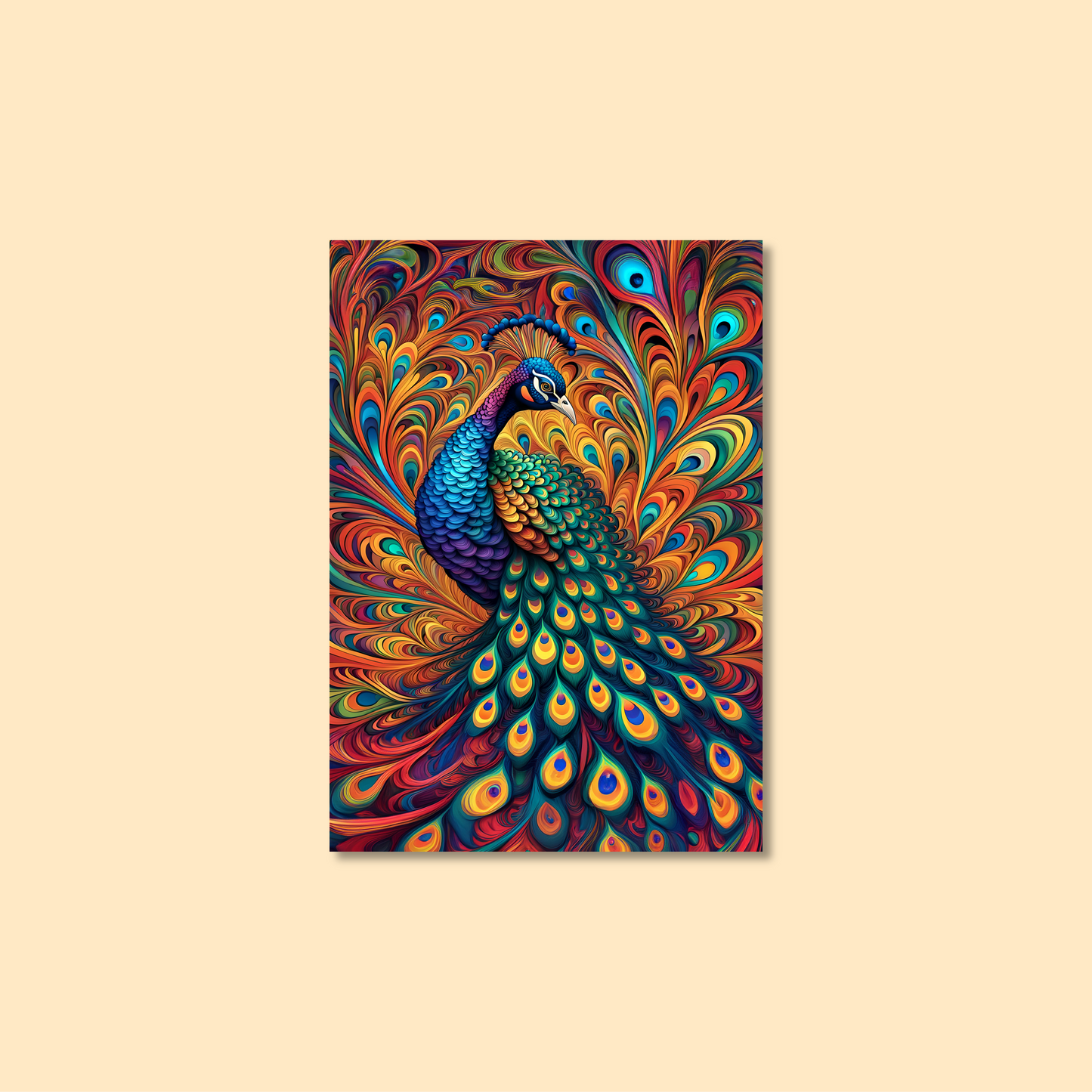 ABSTRACT PEACOCK **UNFRAMED ART PRINT**