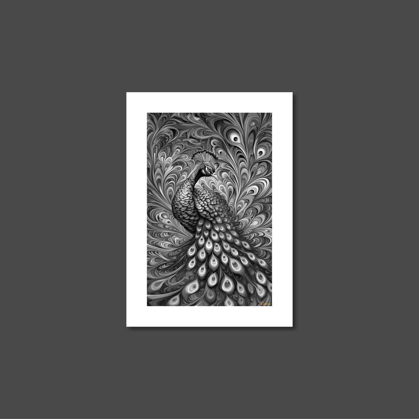 ABSTRACT PEACOCK **UNFRAMED ART PRINT**