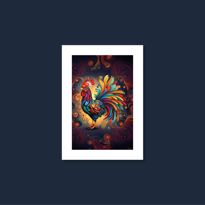 ABSTRACT COCKEREL **UNFRAMED ART PRINT**