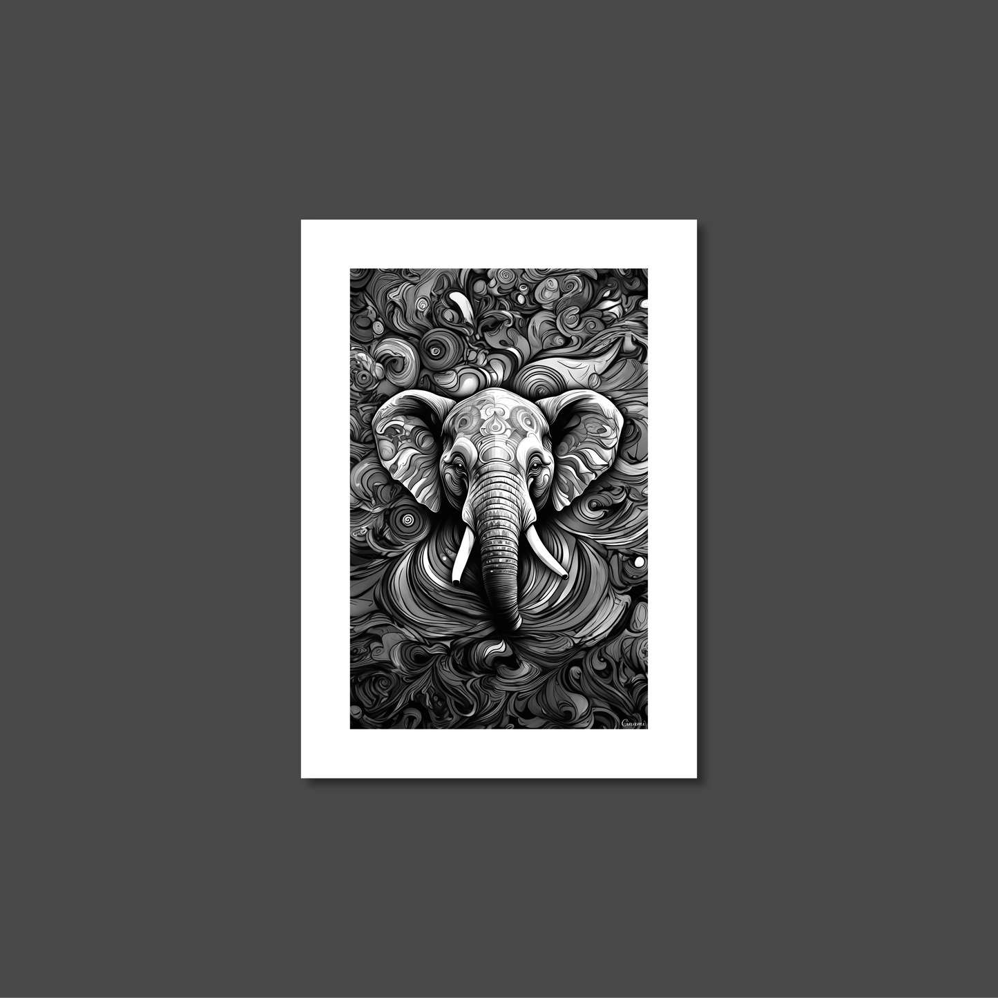 ABSTRACT ELEPHANT **UNFRAMED ART PRINT**