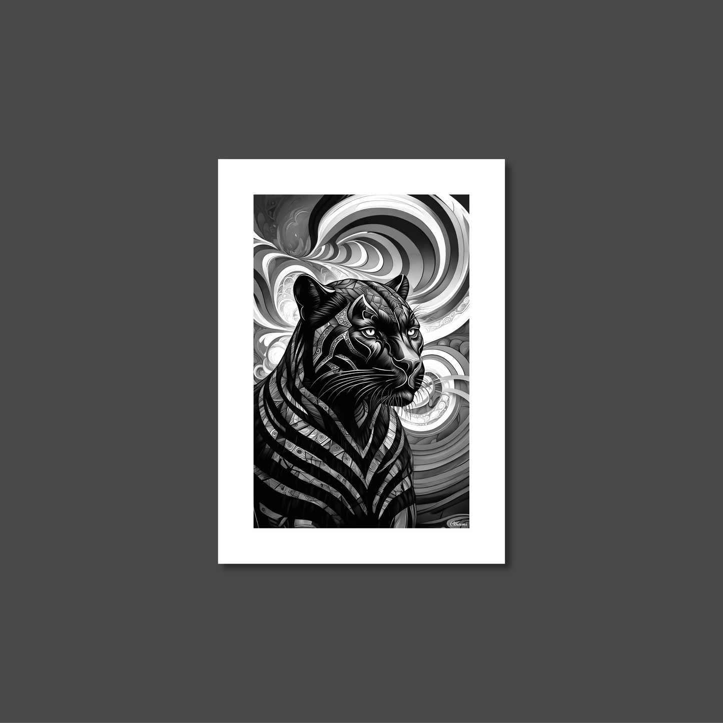 ABSTRACT BLACK PANTHER **UNFRAMED ART PRINT**