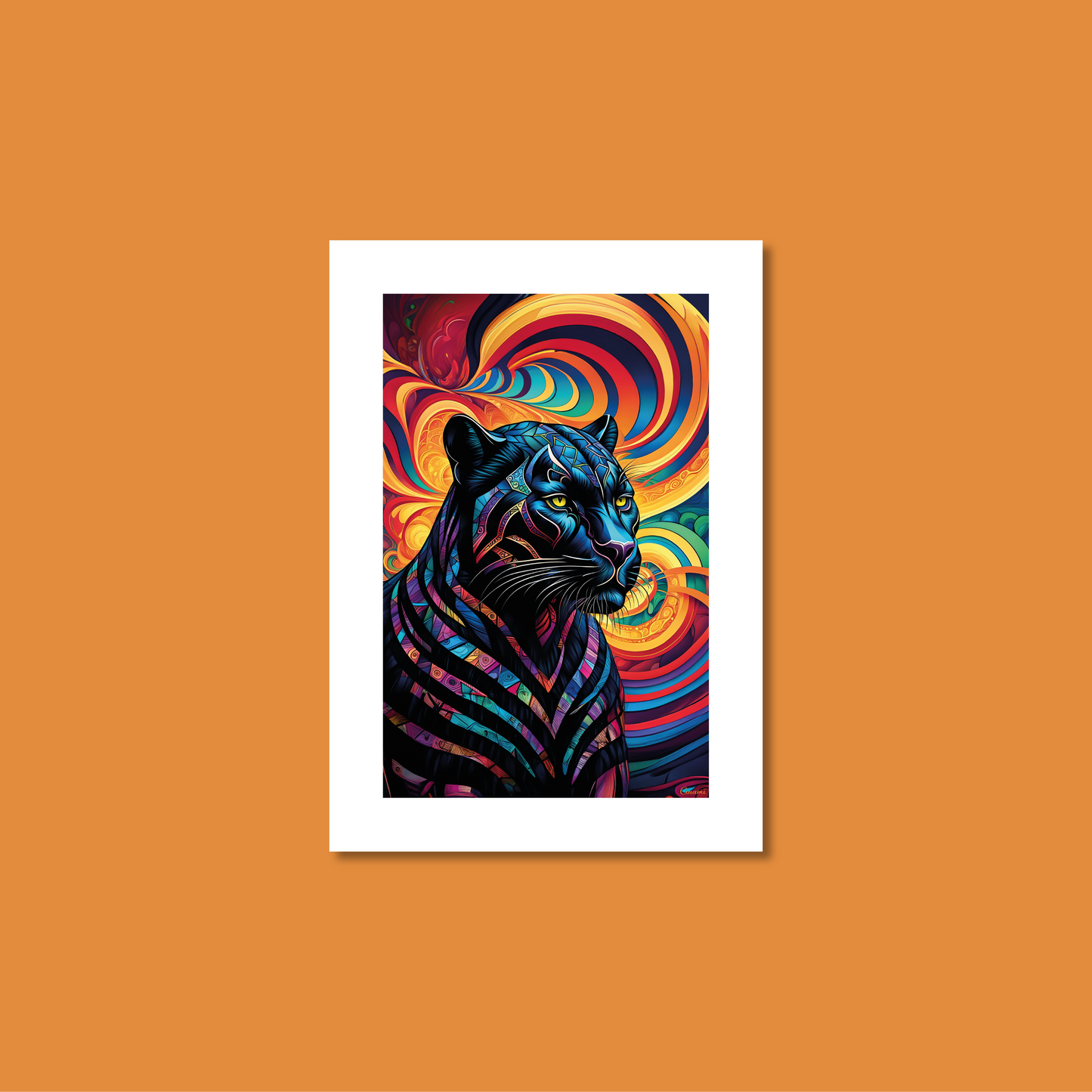ABSTRACT BLACK PANTHER **UNFRAMED ART PRINT**