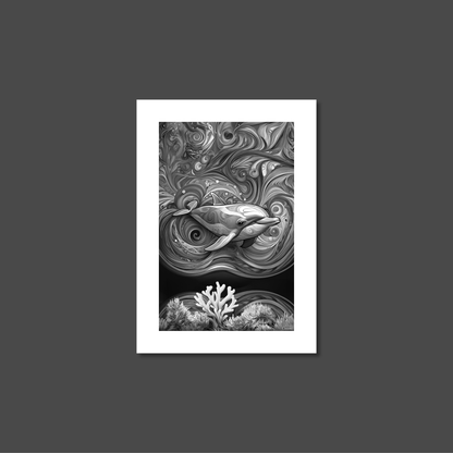 ABSTRACT DOLPHIN **UNFRAMED ART PRINT**