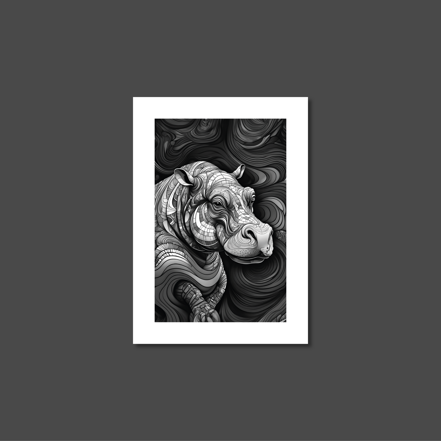 ABSTRACT HIPPO **UNFRAMED ART PRINT**