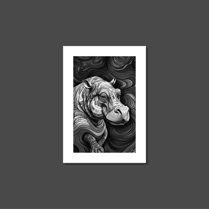 ABSTRACT HIPPO **UNFRAMED ART PRINT**