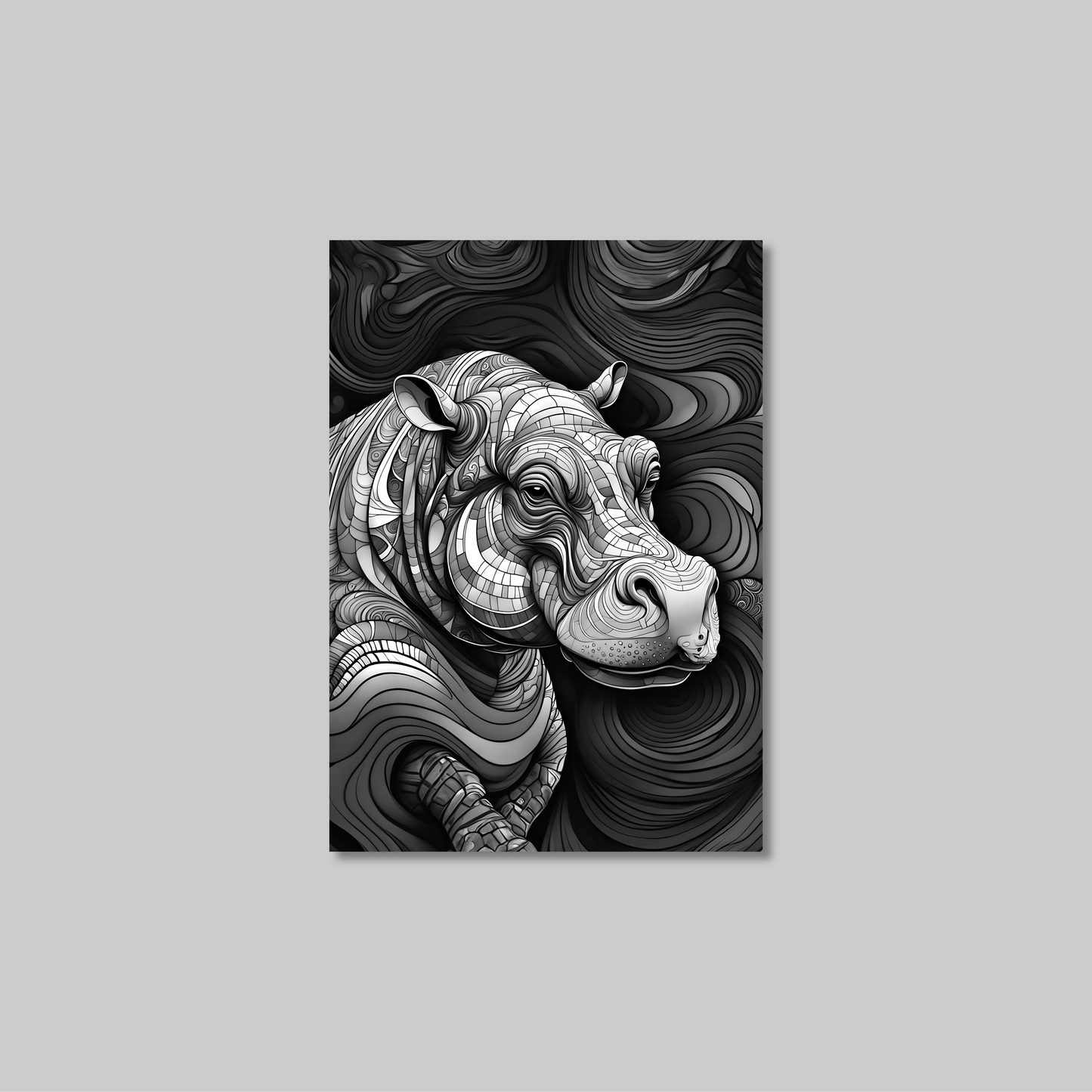 ABSTRACT HIPPO **UNFRAMED ART PRINT**