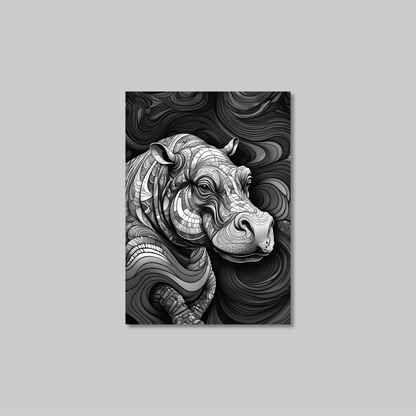ABSTRACT HIPPO **UNFRAMED ART PRINT**