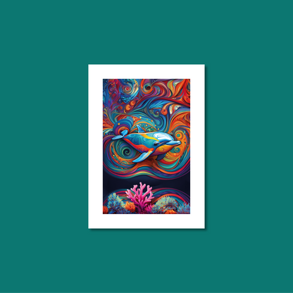 ABSTRACT DOLPHIN **UNFRAMED ART PRINT**
