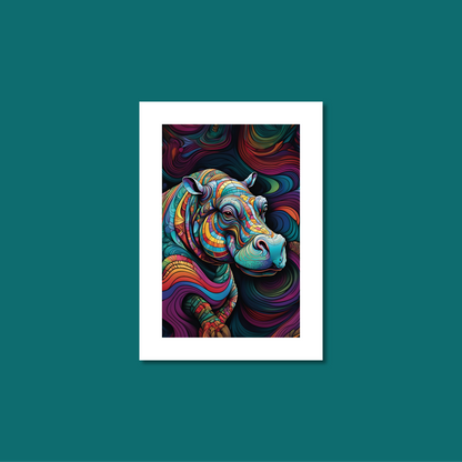 ABSTRACT HIPPO **UNFRAMED ART PRINT**