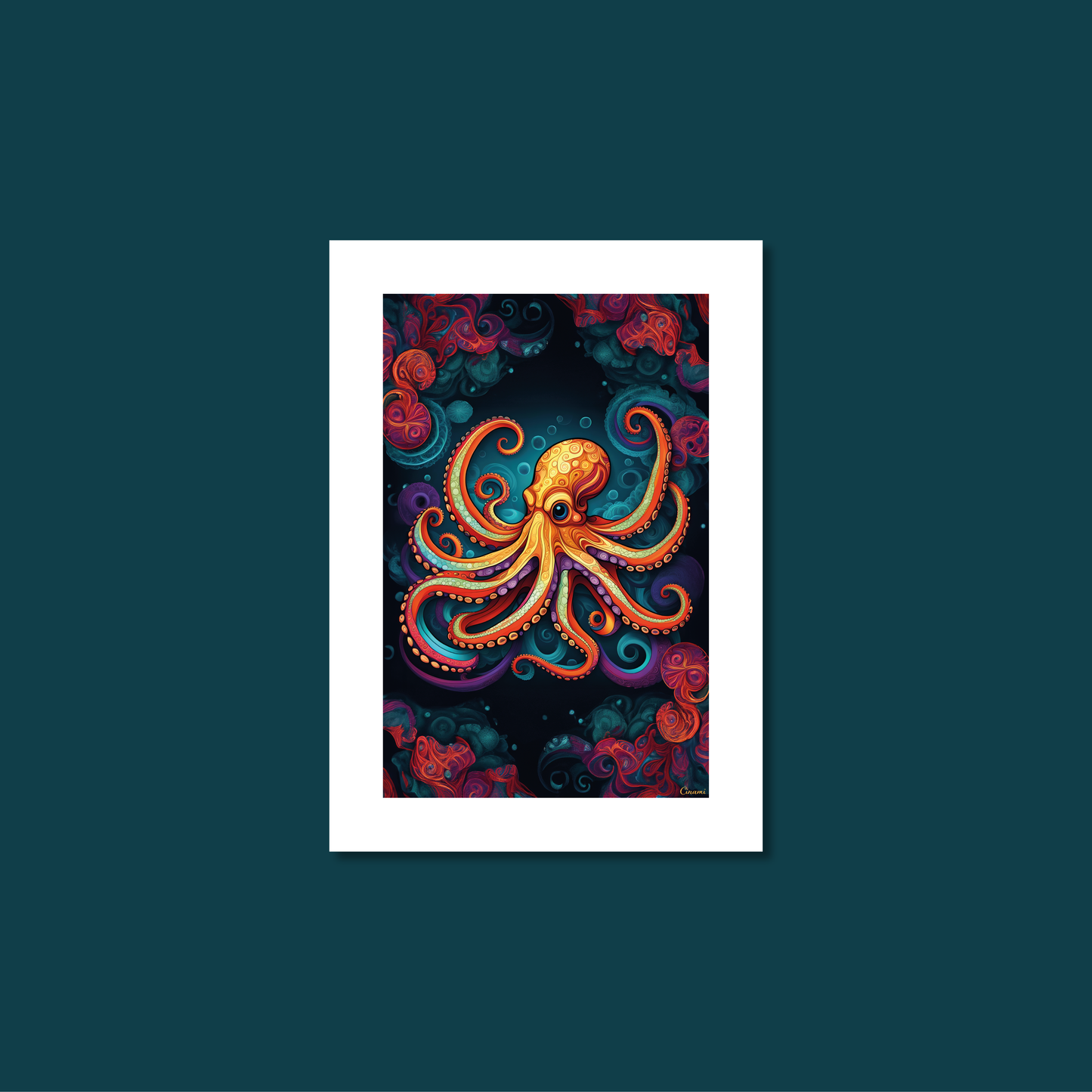 ABSTRACT OCTOPUS **UNFRAMED ART PRINT**