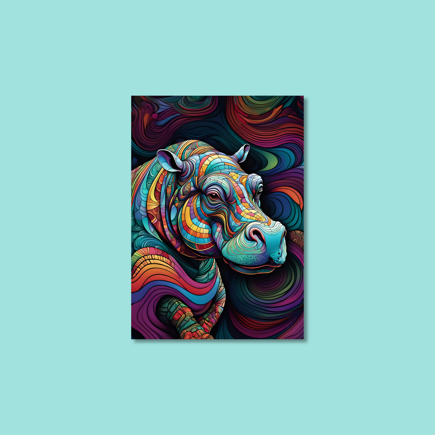 ABSTRACT HIPPO **UNFRAMED ART PRINT**
