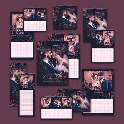 Midnight Florals A4 Horizontal Double Wall Calendar