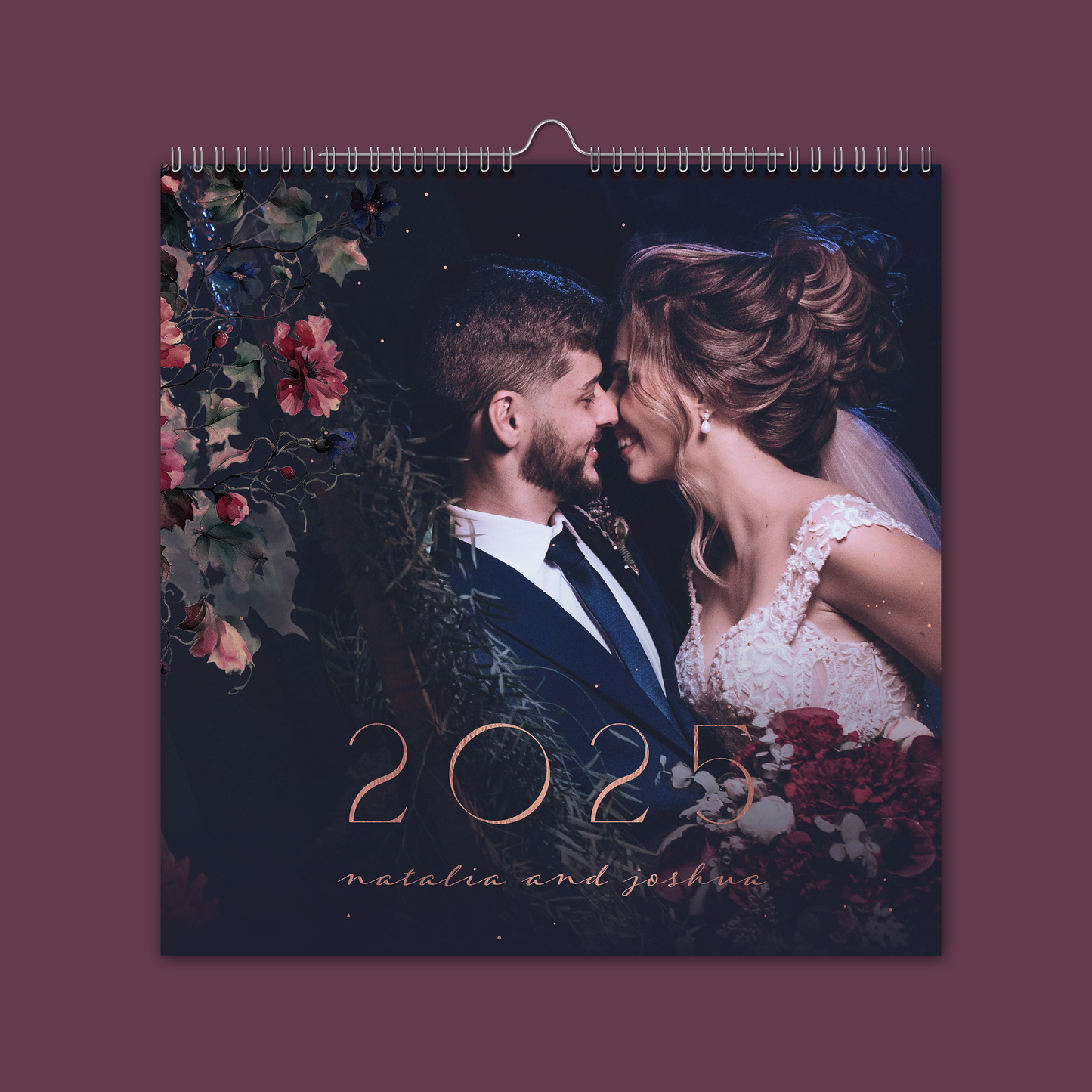Midnight Florals Square Wall Calendar