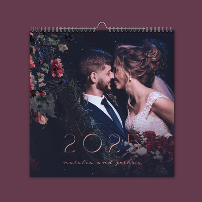 Midnight Florals Square Wall Calendar