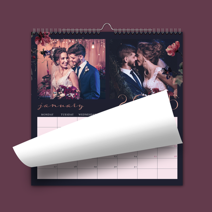 Midnight Florals Square Wall Calendar