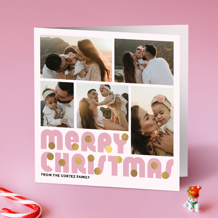 Merry Christmas Baubles Pack of 10 Personalised Christmas Cards