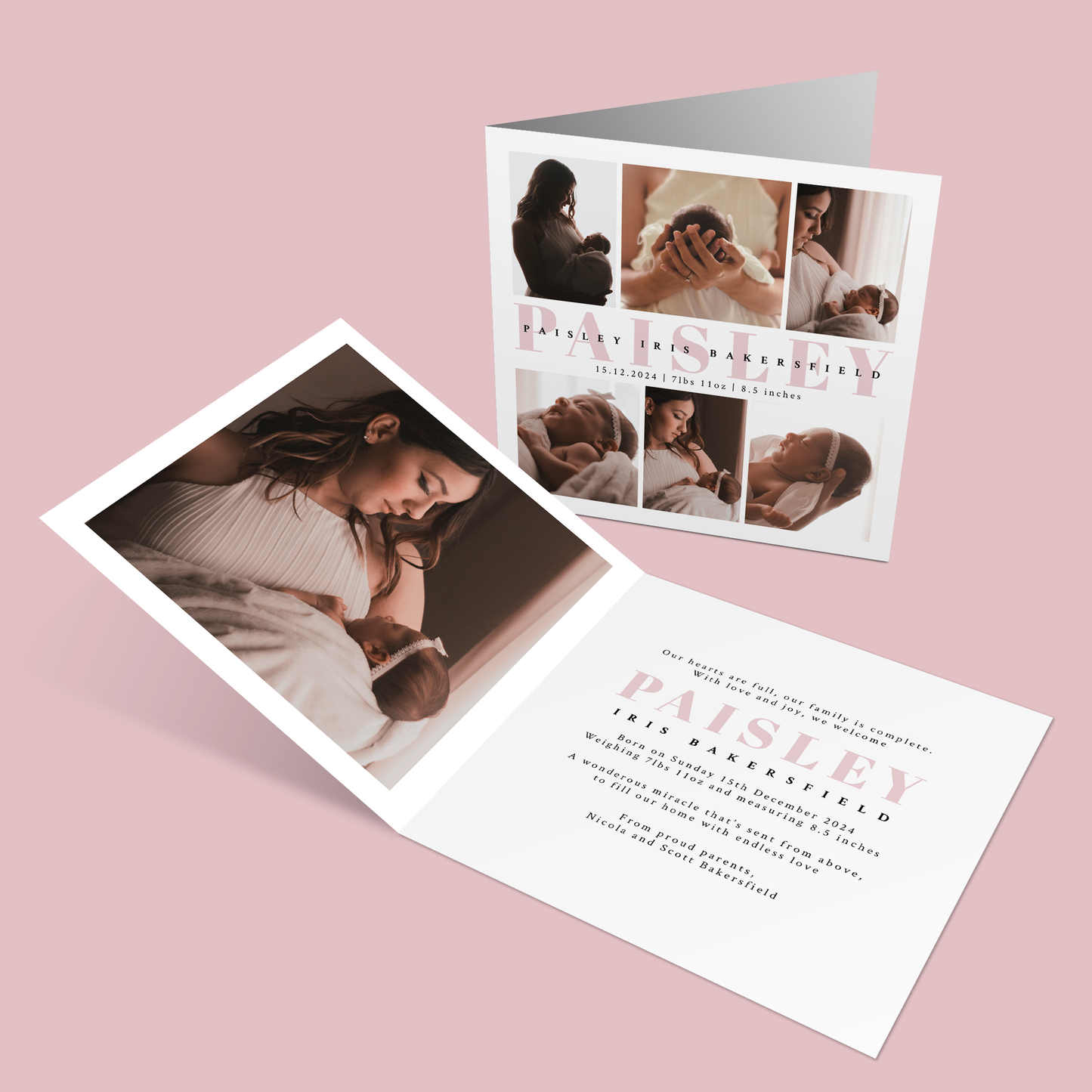 PAISLEY - Pack of 10 Birth Announcements