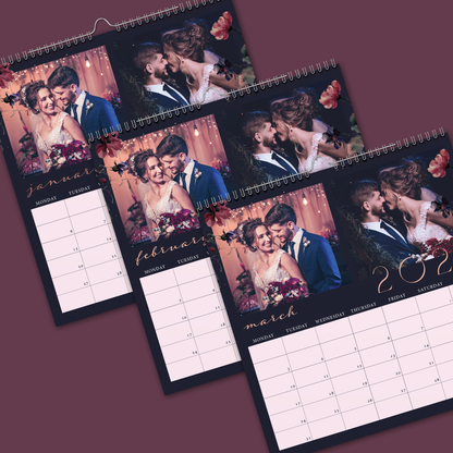 Midnight Florals Square Wall Calendar