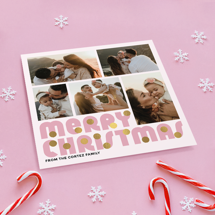 Merry Christmas Baubles Pack of 10 Personalised Christmas Cards