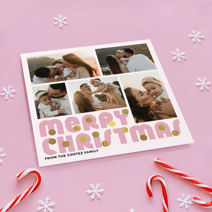Merry Christmas Baubles Pack of 10 Personalised Christmas Cards