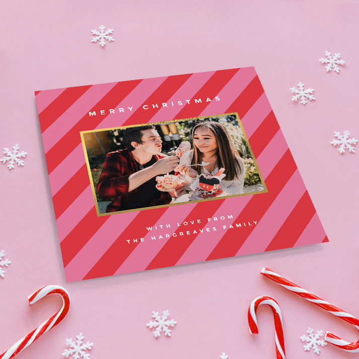Diagonal Stripes Pack of 10 Christmas Cards
